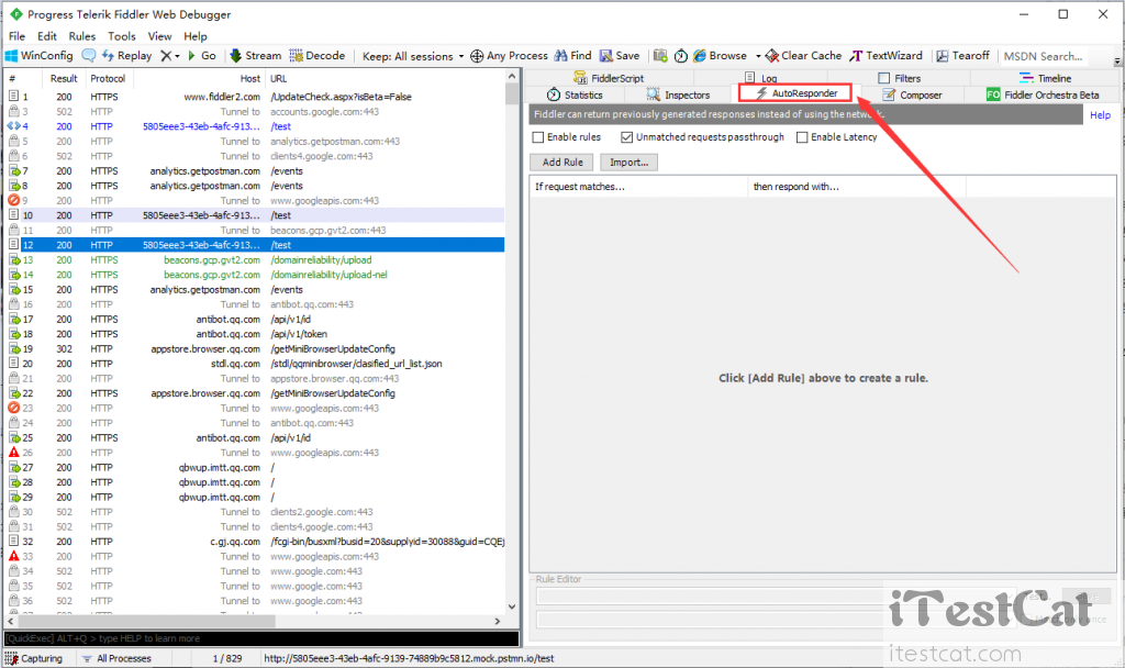 【iTestCat】Fiddler AutoResponder的使用（抓包工具Fiddler使用教程）