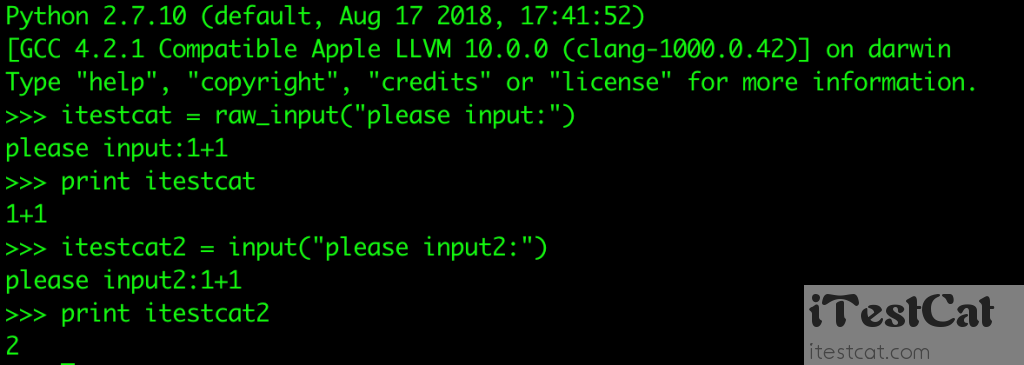 【iTestCat】Python2\Python3输入输出及区别（Python3自动化教程）
